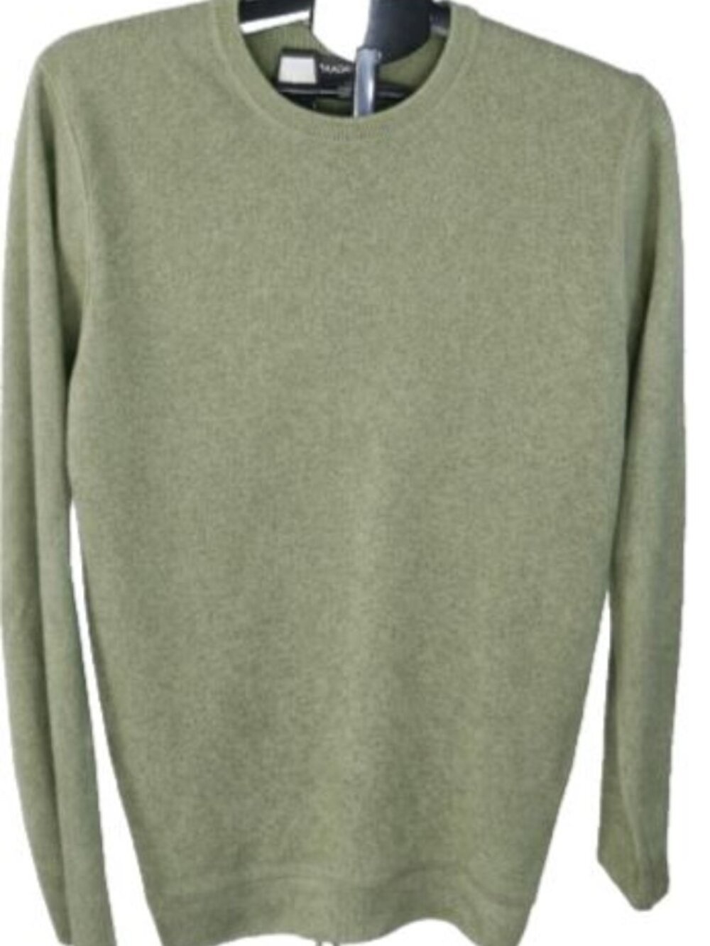 Naadam Men’s Medium Cotton Cashmere Crewneck Sweater Green Lightweight Soft Knit